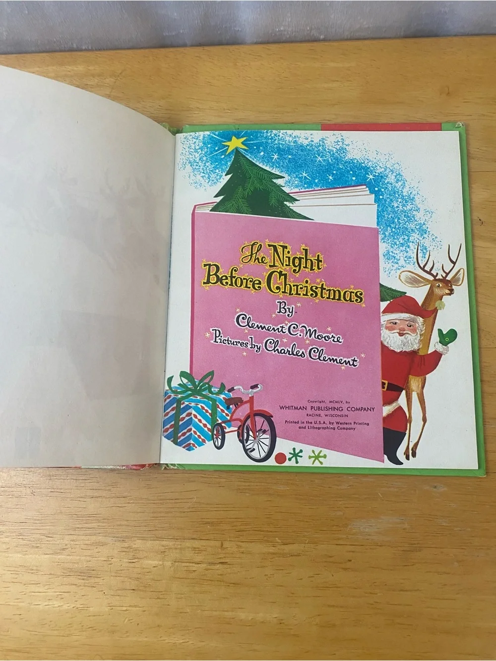 Vintage 1955 The Night Before Christmas Holiday Book
